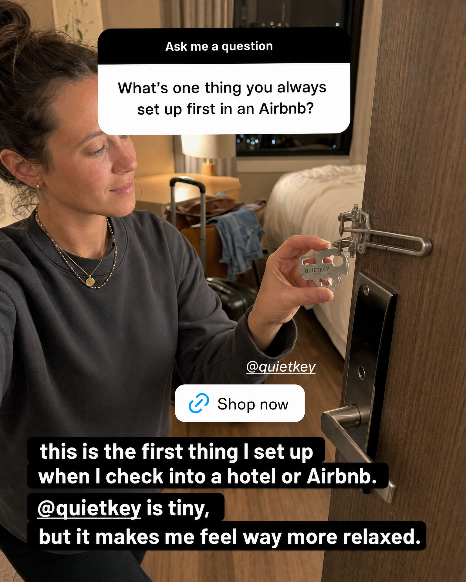 QUIETKEY sample concept Instagram Story travel safety ad case study